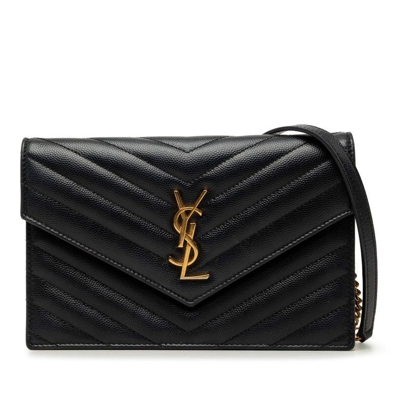 Saint Laurent Cassandra Envelope YSL Logo Crossbody Chain Wallet Shoulder