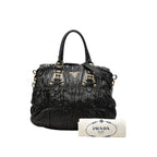 Prada Logo 2-Way Shoulder Bag Black Leather — view 6