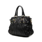 Prada Logo 2-Way Shoulder Bag Black Leather — view 2