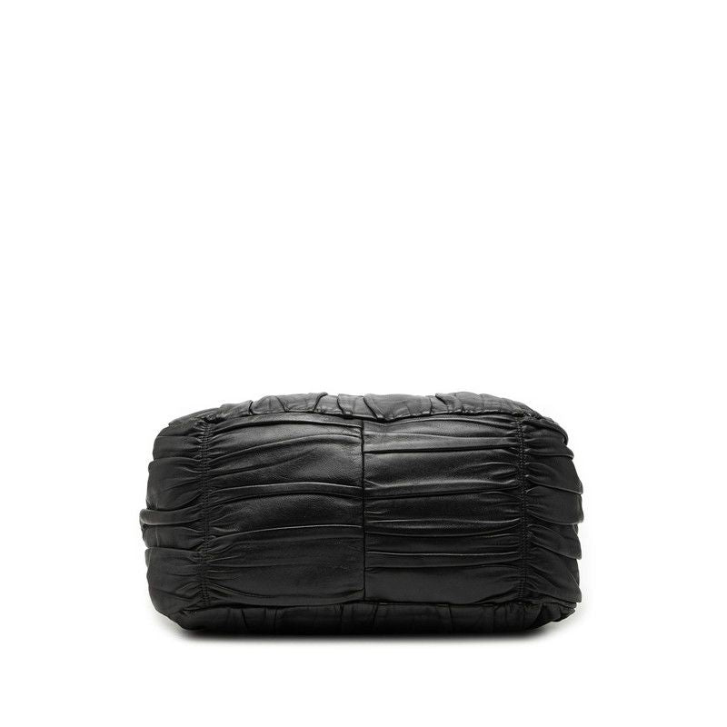 Prada Logo 2-Way Shoulder Bag Black Leather — view 3
