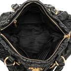 Prada Logo 2-Way Shoulder Bag Black Leather — view 4