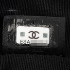 Chanel CC Logo Quilted Mini Hobo Handbag Ribbon Chain Black Caviar Leather — view 6