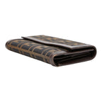 Fendi Zucca Trifold Wallet Brown Black Canvas Leather — view 4