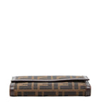Fendi Zucca Trifold Wallet Brown Black Canvas Leather — view 3