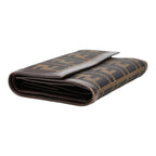 Fendi Zucca Trifold Wallet Brown Black Canvas Leather — view 5