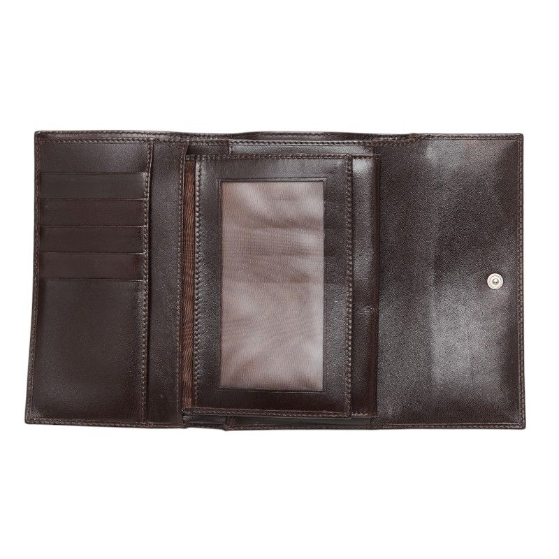 Fendi Zucca Trifold Wallet Brown Black Canvas Leather — view 9