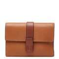 Loewe Anagram Vertical Wallet Small Trifold Brown Leather