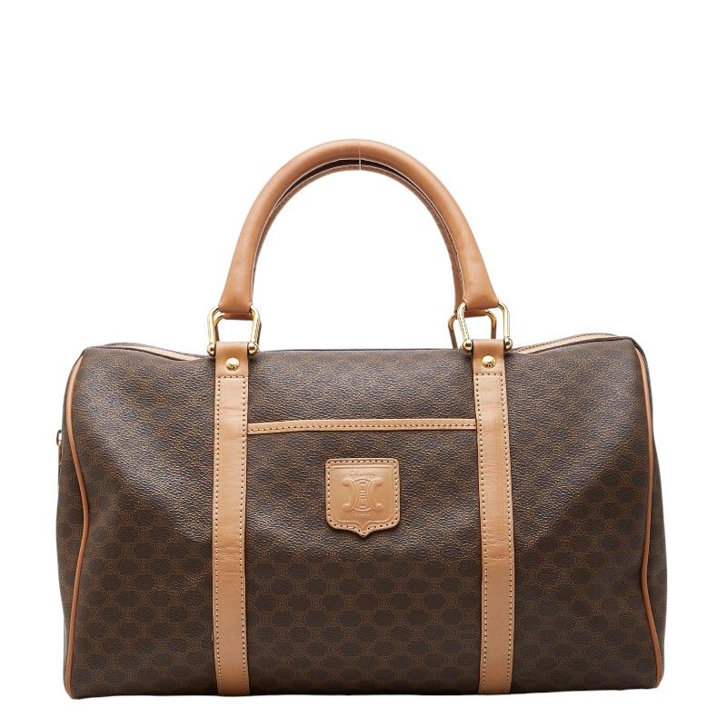 Celine Macadam Boston Bag Brown Leather