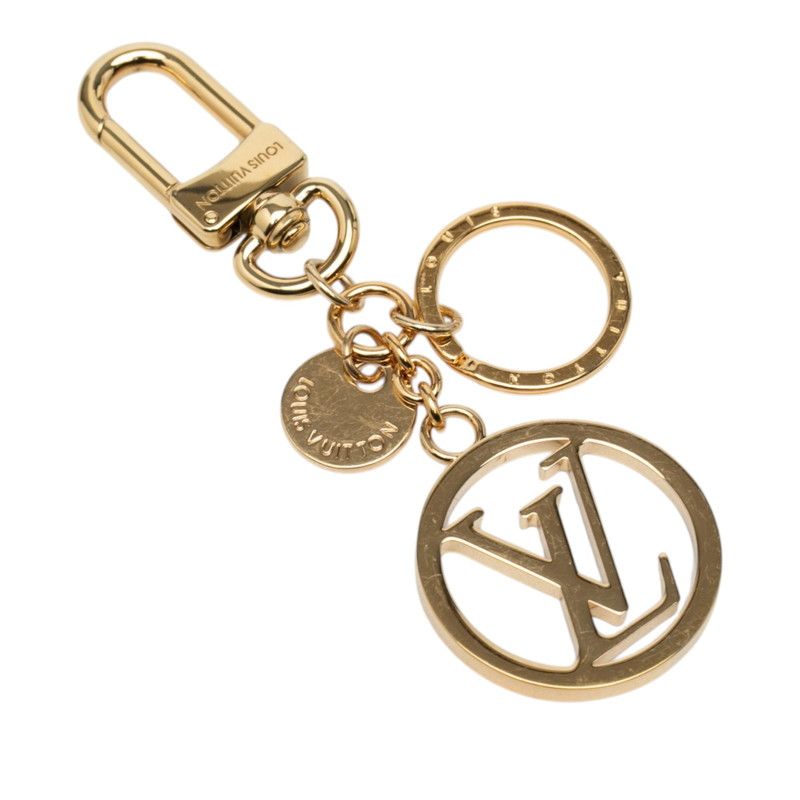 Louis Vuitton LV Circle Key Holder Bag Charm Gold Plating