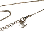 Chanel CC Logo Heart Motif Necklace Gold Black Plating Rhinestone — view 4