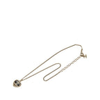 Chanel CC Logo Heart Motif Necklace Gold Black Plating Rhinestone — view 3