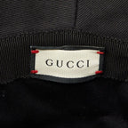 Gucci Logo Label Bucket Hat S 57 Black Red Cotton — view 5
