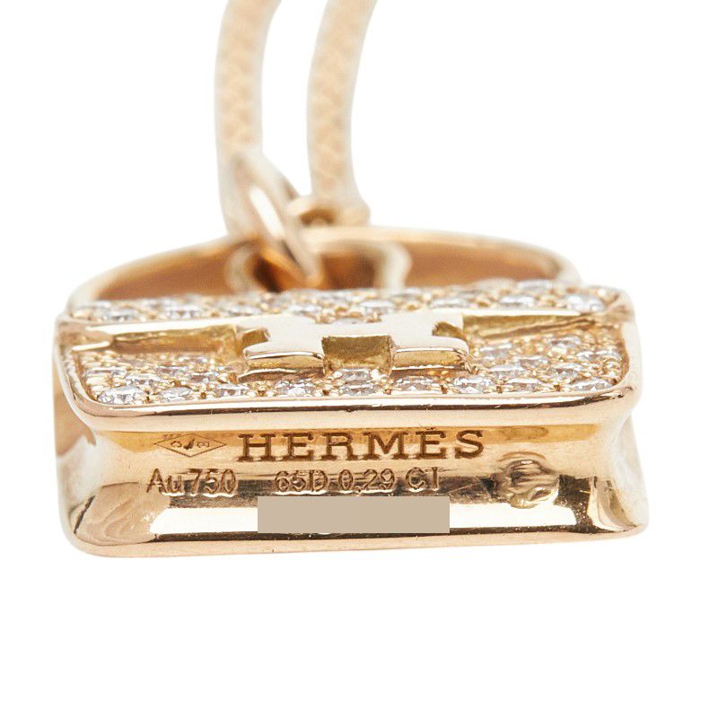 Hermes Amulet Constance Chain Pendant 00 18k Pink Gold Diamond — view 6