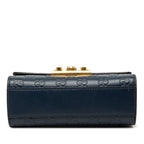 Gucci Guccissima Padlock Small Chain Shoulder Bag Navy Leather — view 3