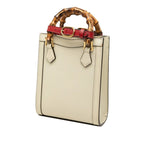 Gucci Bamboo Diana Mini Tote 2-Way Shoulder Bag Ivory White Leather — view 2