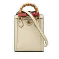 Gucci Bamboo Diana Mini Tote 2-Way Shoulder Bag Ivory White Leather