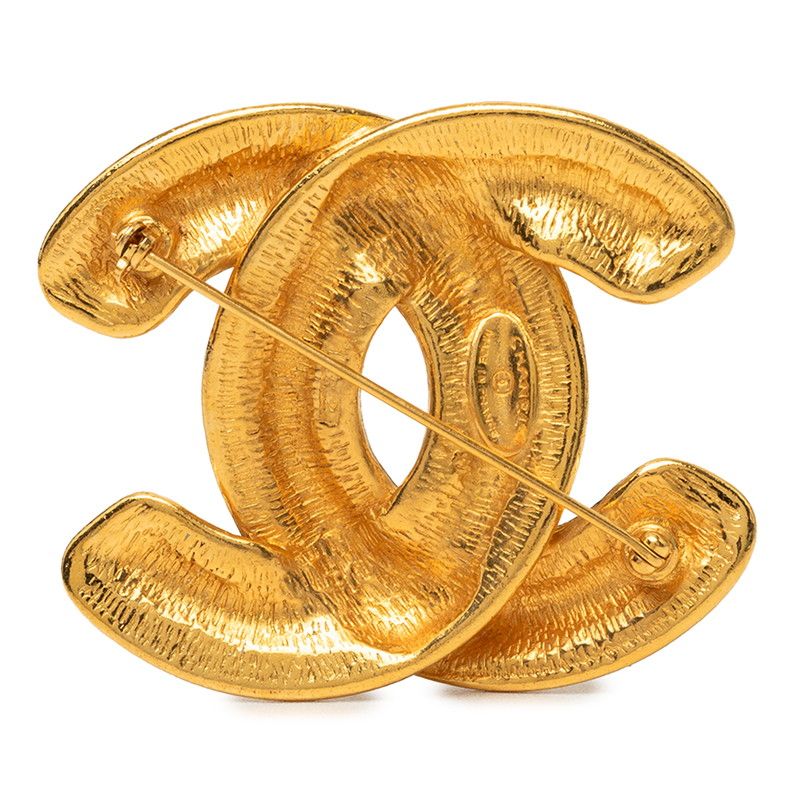 Chanel CC Logo Vintage Brooch Gold Plated — view 2