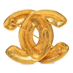 Chanel CC Logo Vintage Brooch Gold Plated — view 2