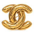 Chanel CC Logo Vintage Brooch Gold Plated