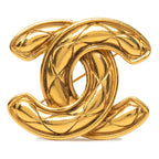 Chanel CC Logo Vintage Brooch Gold Plated