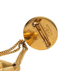 Chanel CC Logo Quilted Bag Motif Vintage Brooch Gold Plated — view 3