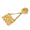 Chanel CC Logo Quilted Bag Motif Vintage Brooch Gold Plated