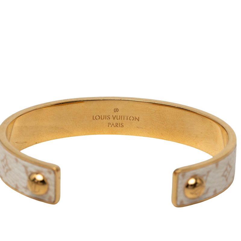 Louis Vuitton Jonke Wild LV Bangle Gold White Plated Bracelet — view 4