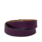 Hermes Kelly Double Tour Strand Bracelet Purple Gold Swift — view 3