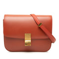 Celine Classic Box Shoulder Bag Red Leather