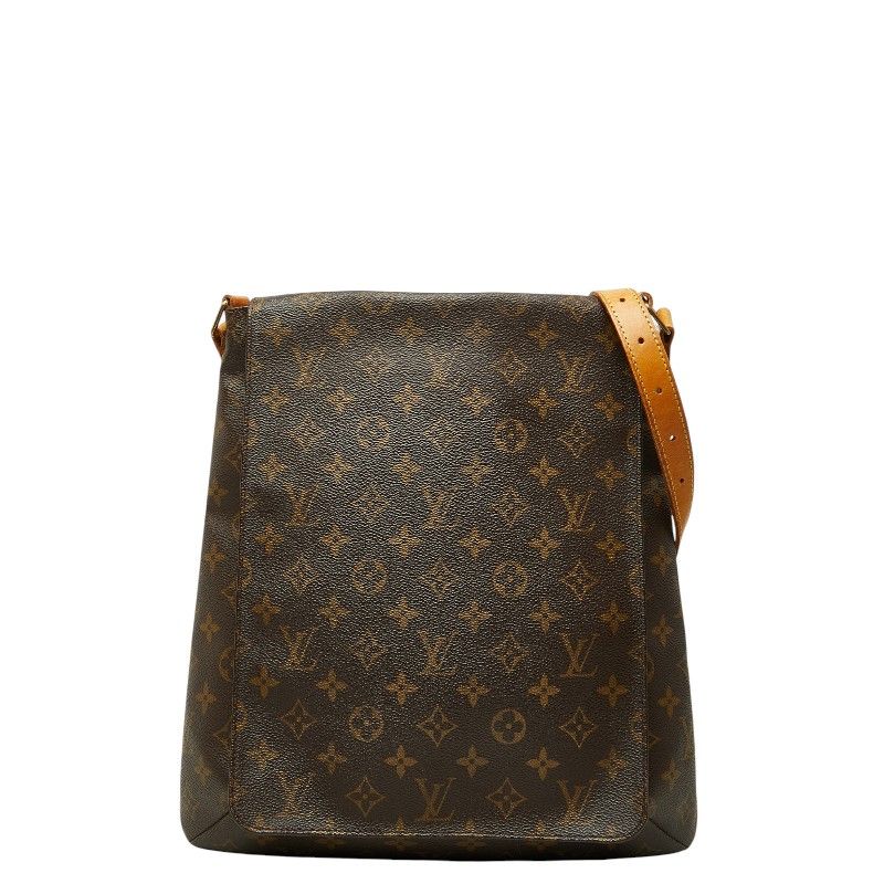 Louis Vuitton Monogram Musette Crossbody Shoulder Bag Brown Leather