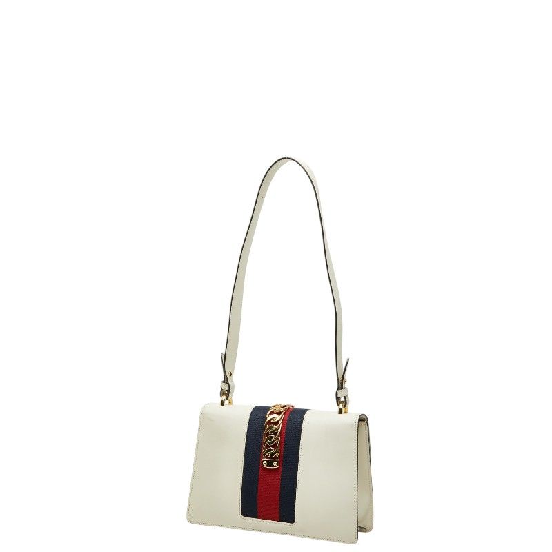 Gucci Sherry Line Sylvie Shoulder Bag White Leather — view 2