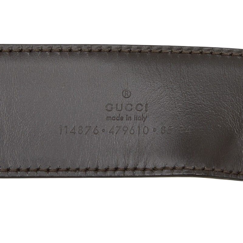 Gucci Interlocking GG Canvas Belt 85 34 Beige White — view 6