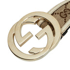 Gucci Interlocking GG Canvas Belt 85 34 Beige White — view 4