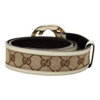 Gucci Interlocking GG Canvas Belt 85 34 Beige White — view 3