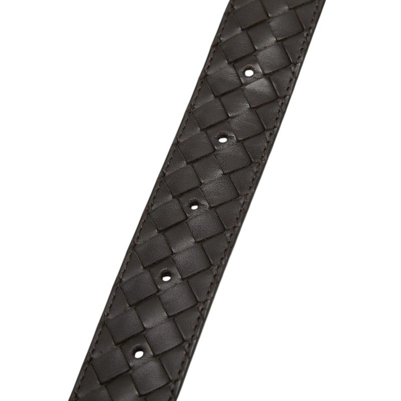 Bottega Veneta Intrecciato Belt 85 Dark Brown Leather — view 7