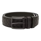 Bottega Veneta Intrecciato Belt 85 Dark Brown Leather