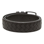 Bottega Veneta Intrecciato Belt 85 Dark Brown Leather — view 3