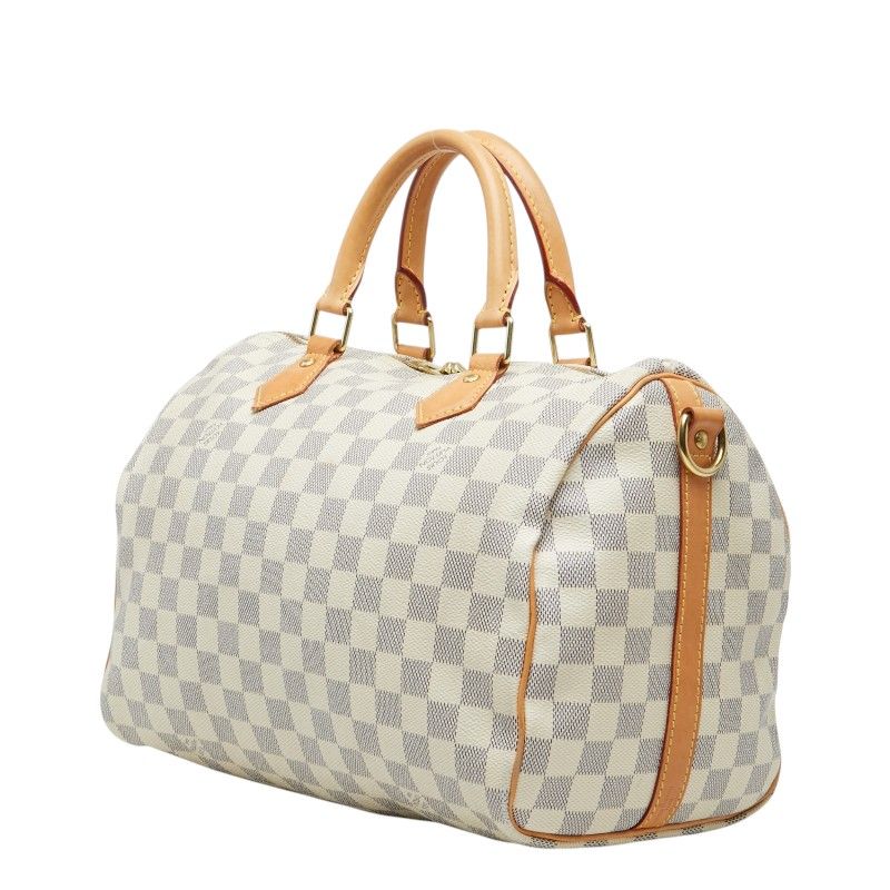 Louis Vuitton Damier Azur Speedy Bandouliere 30 2-Way Shoulder Bag White Leather — view 2