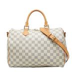 Louis Vuitton Damier Azur Speedy Bandouliere 30 2-Way Shoulder Bag White Leather