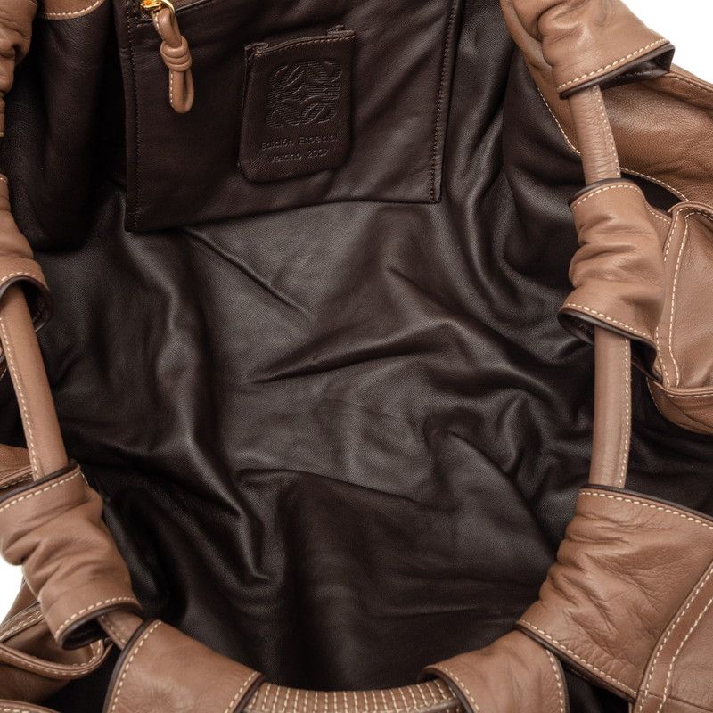 Loewe Anagram Nappa Aire Braided Tote Brown Leather — view 4