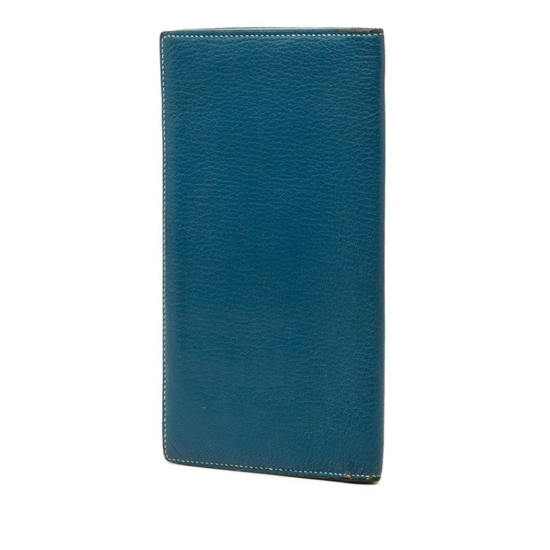 Hermes Evelyne Bifold Wallet Blue Navy Shavel — view 2
