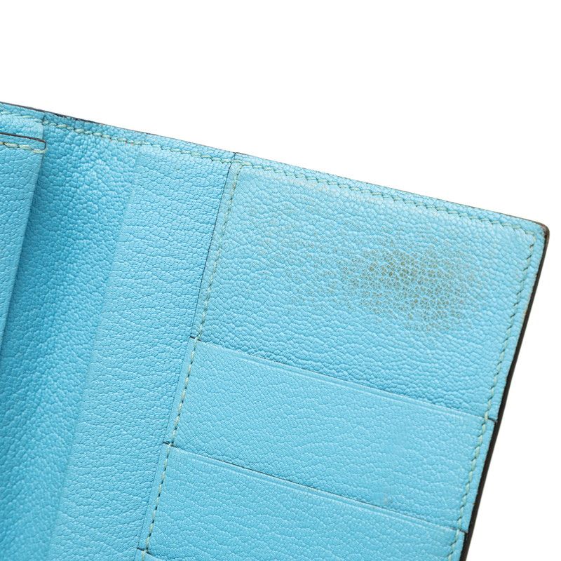 Hermes Evelyne Bifold Wallet Blue Navy Shavel — view 5