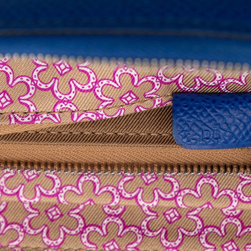 Hermes Azap Long Silk in Zip Around Wallet Blue Veau — view 6