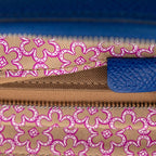 Hermes Azap Long Silk in Zip Around Wallet Blue Veau — view 6