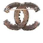 Chanel CC Logo Brooch 13 Gold Black Metal Resin — view 3
