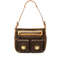 Louis Vuitton Monogram Hudson GM Shoulder Bag Brown Leather