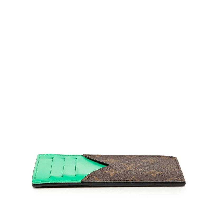 Louis Vuitton Monogram Macassar Coin Card Holder Case Fragment Brown Green — view 3