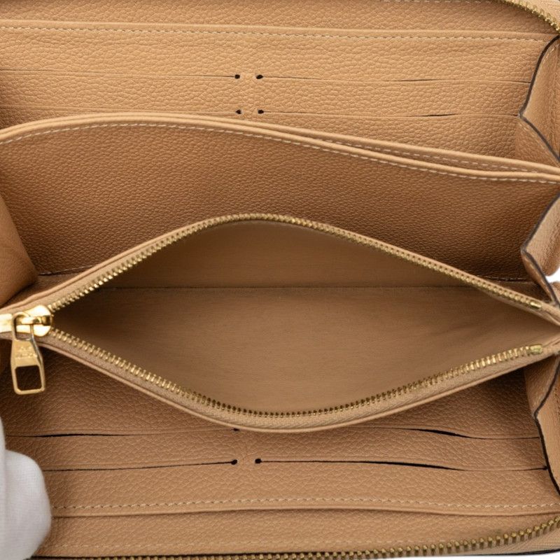 Louis Vuitton Monogram Empreinte Zippy Wallet Zip Around Beige Leather — view 4