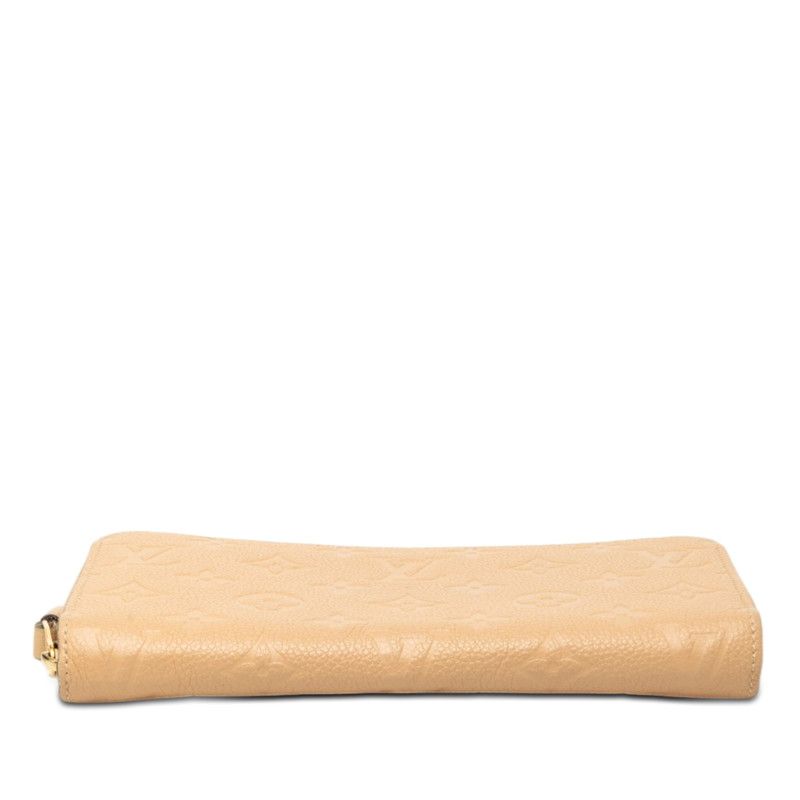 Louis Vuitton Monogram Empreinte Zippy Wallet Zip Around Beige Leather — view 3