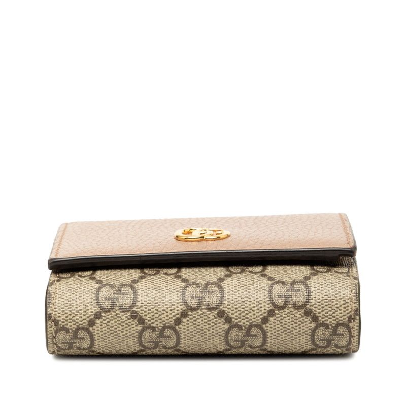 Gucci GG Marmont Supreme Bifold Wallet Beige Leather — view 3